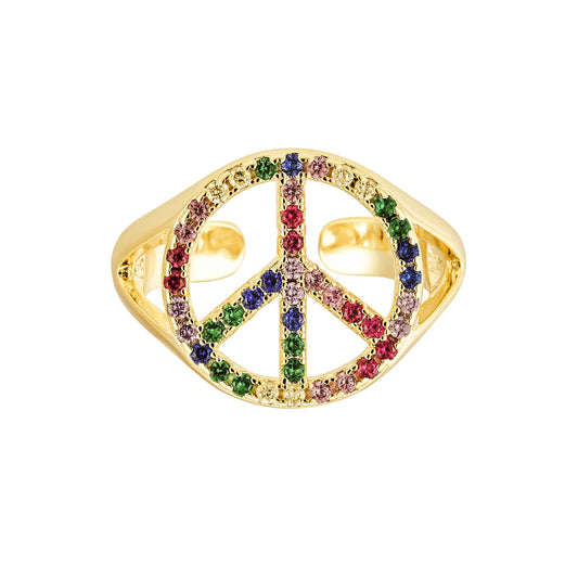 Multicolor peace ring