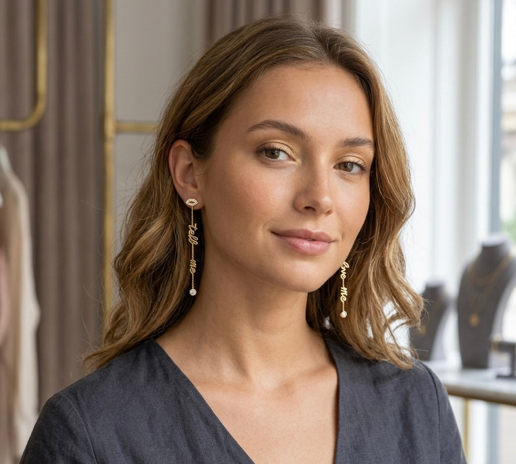 Tell me you love me drop earrings