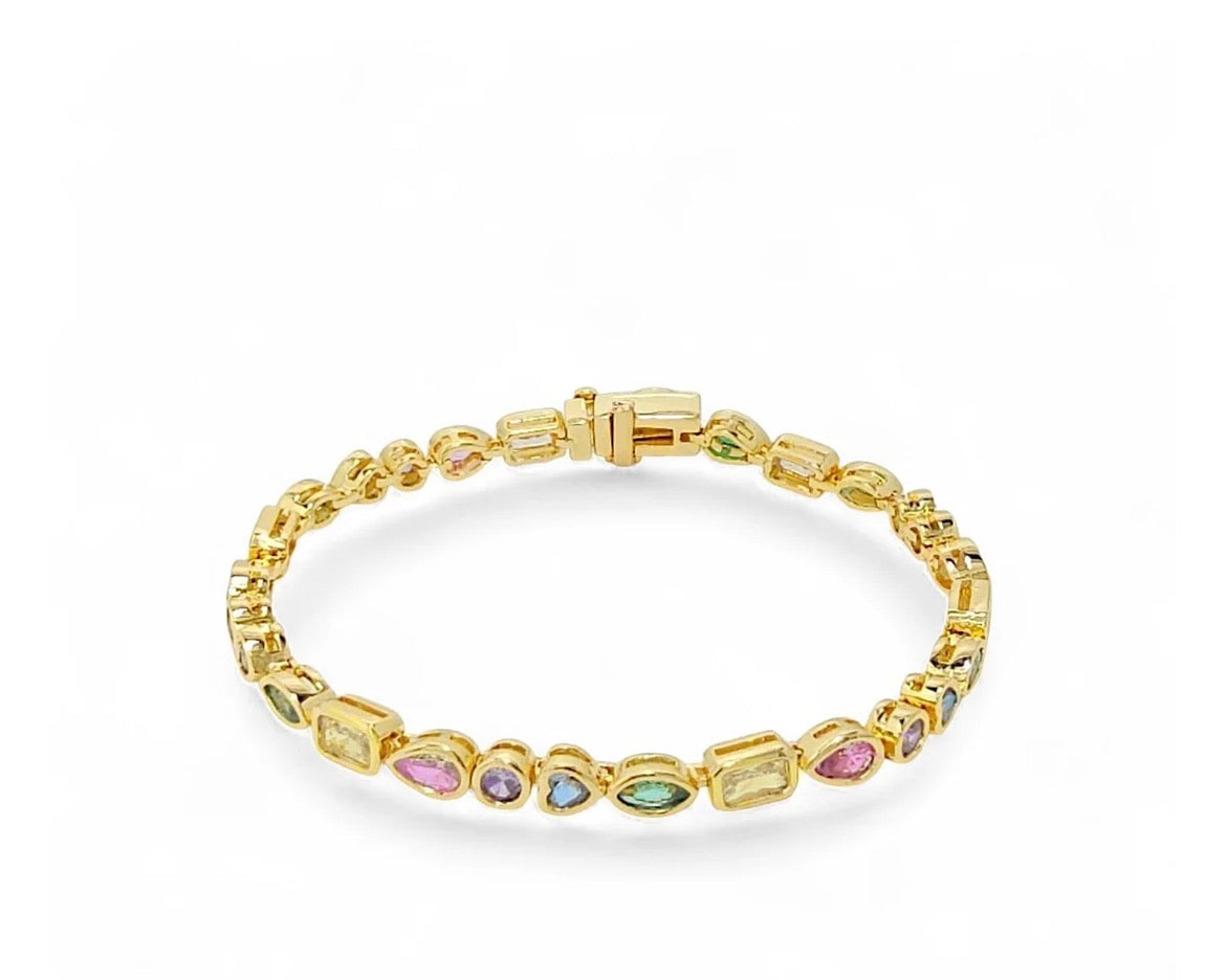 Pastel multishape tennis bracelet