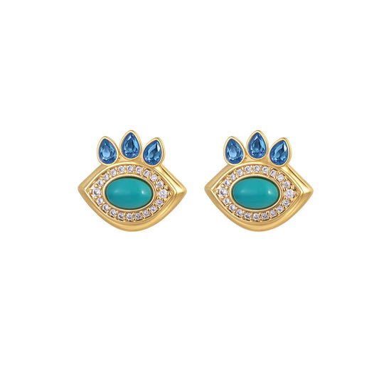 Morrocan evil eye studs