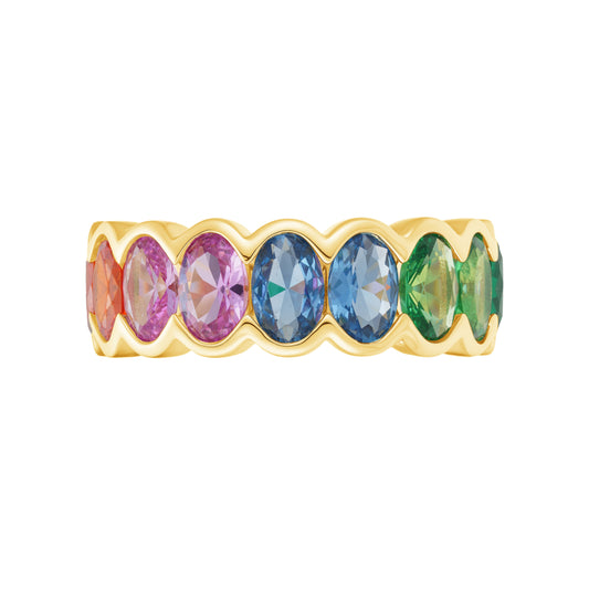 Multicolor oval ring