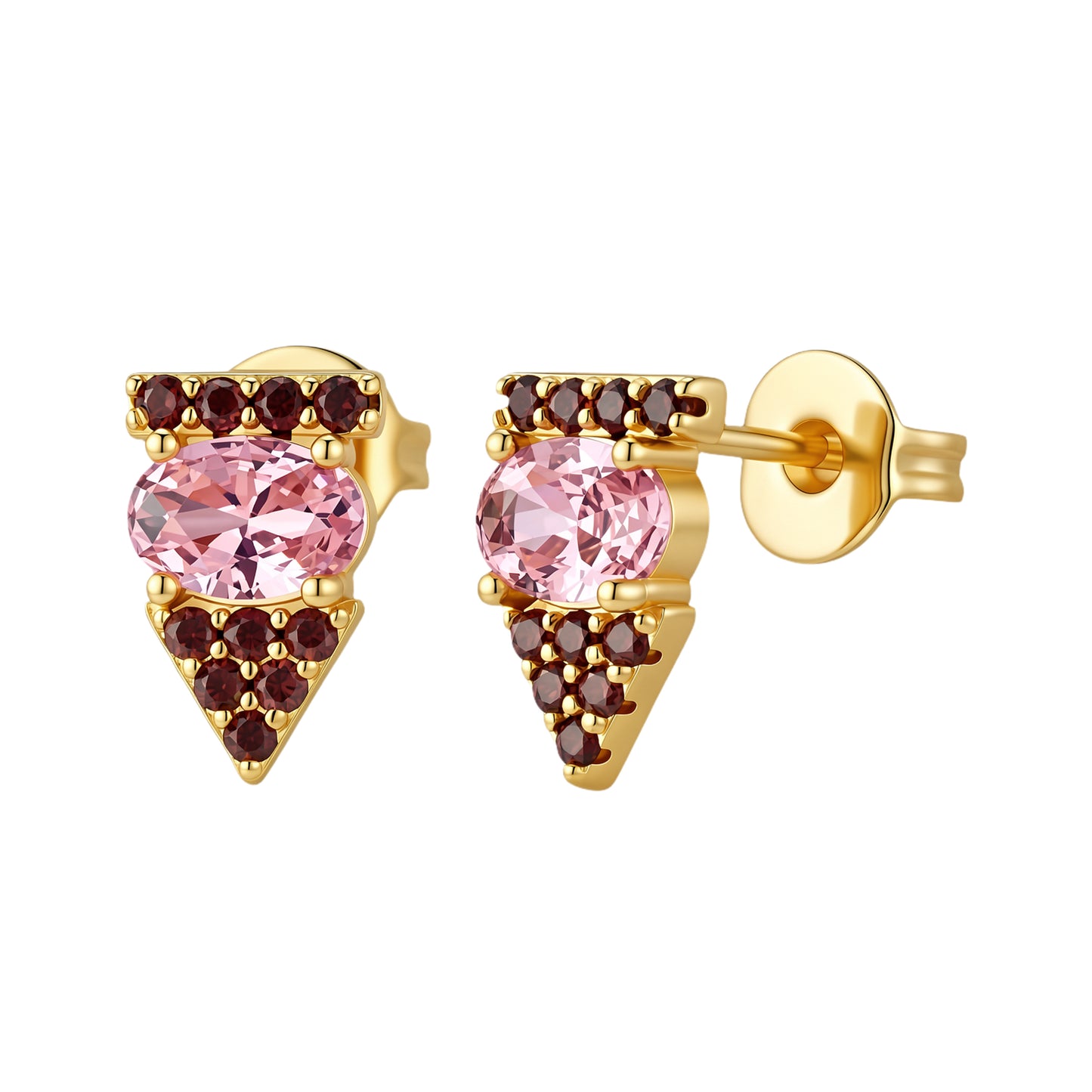 Pink tone geometric studs