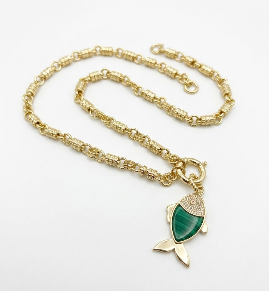 Stone summer fish pendant