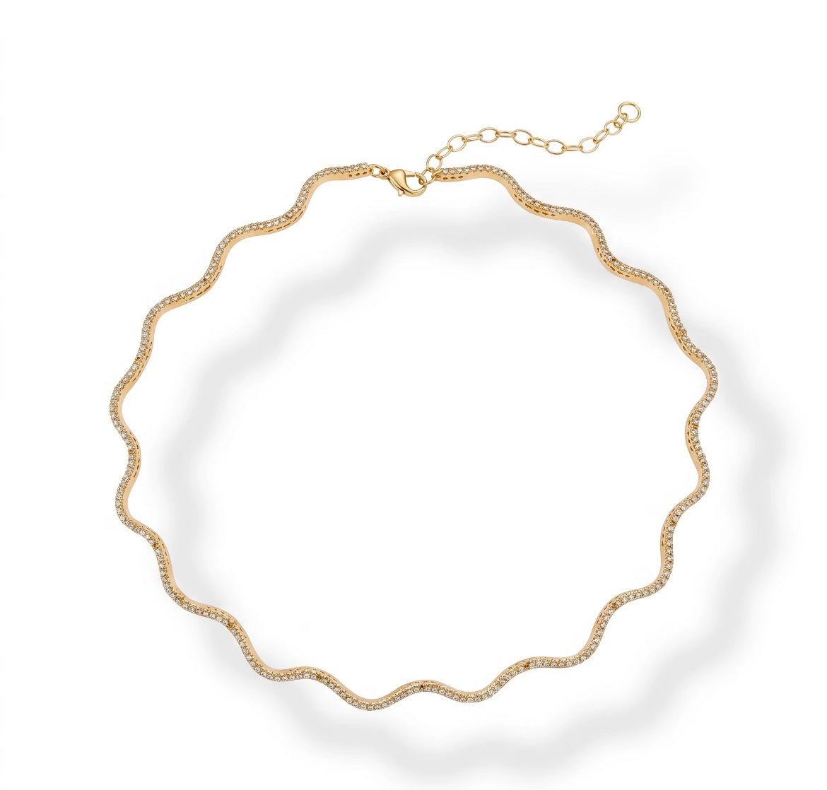 The trending wavy tennis necklace