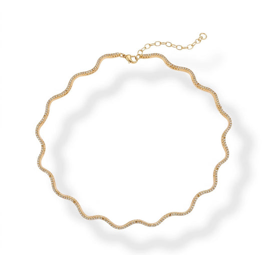 The trending wavy tennis necklace