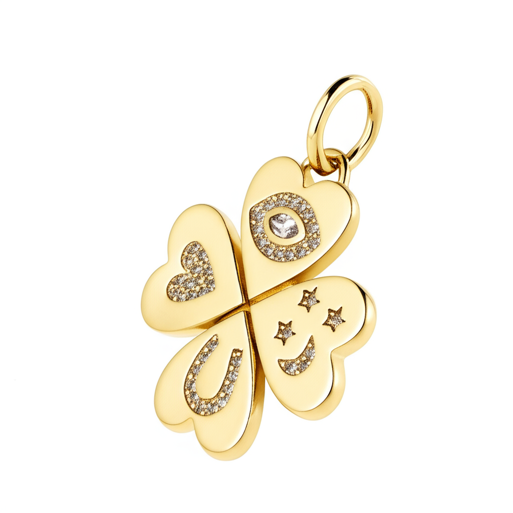 Gold Lucky Clover Pendant