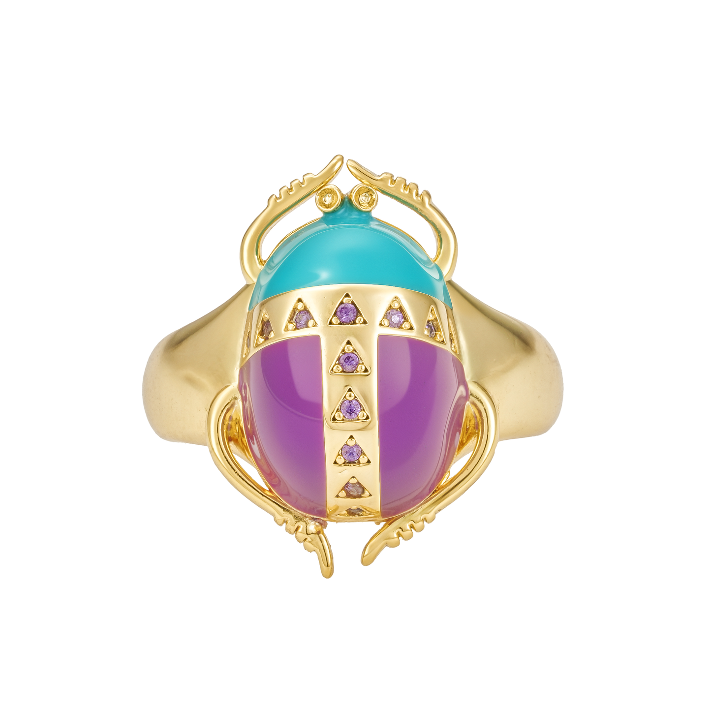 Scarab enamel ring