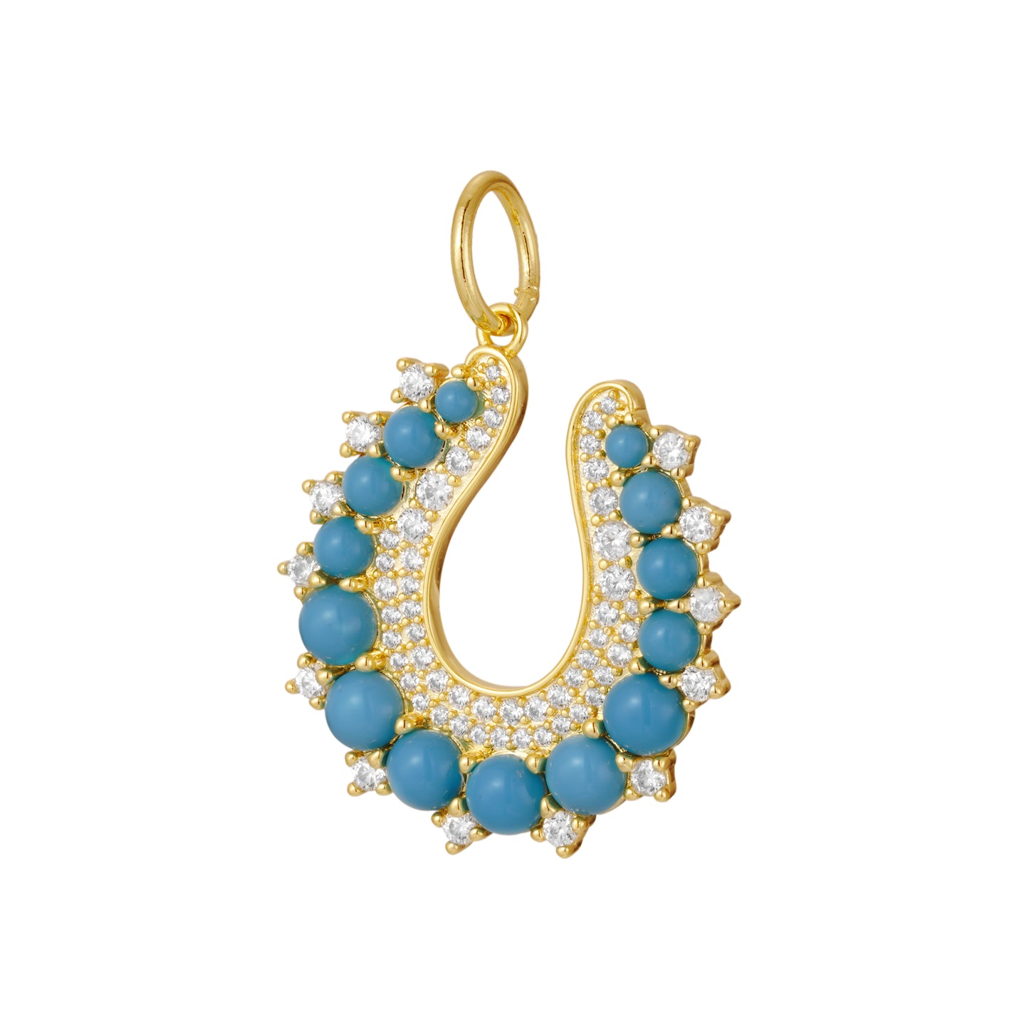 Turquoise horseshoe charm