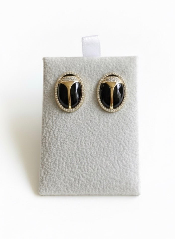 Stone scarab studs