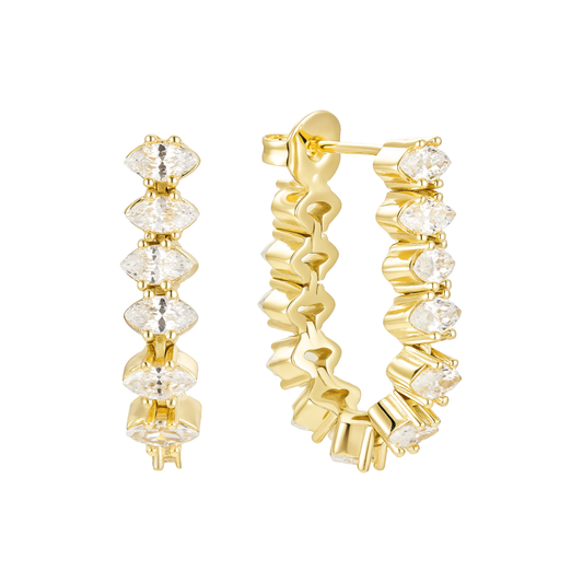 Marquise tennis earrings