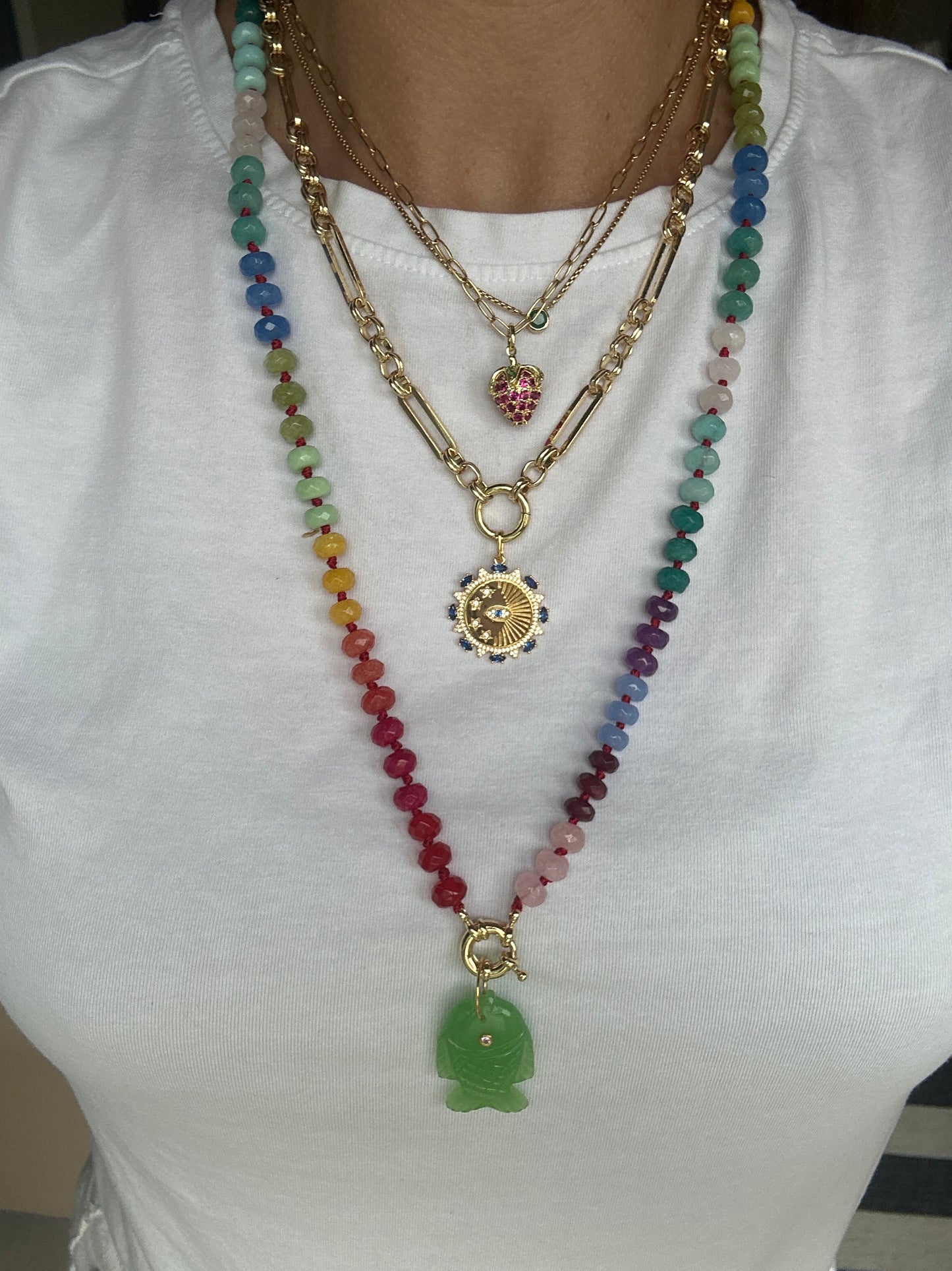 Hand knotted long necklace