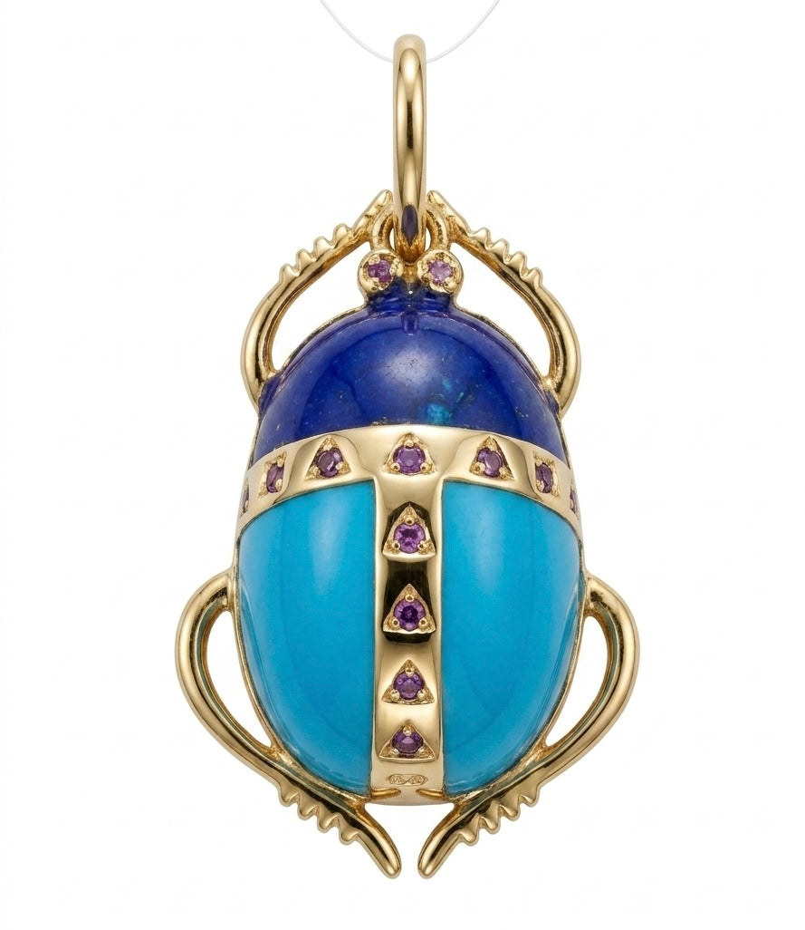 Enamel scarab pendant