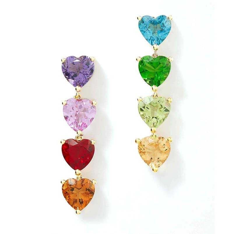 The Heart Rainbow Earrings.