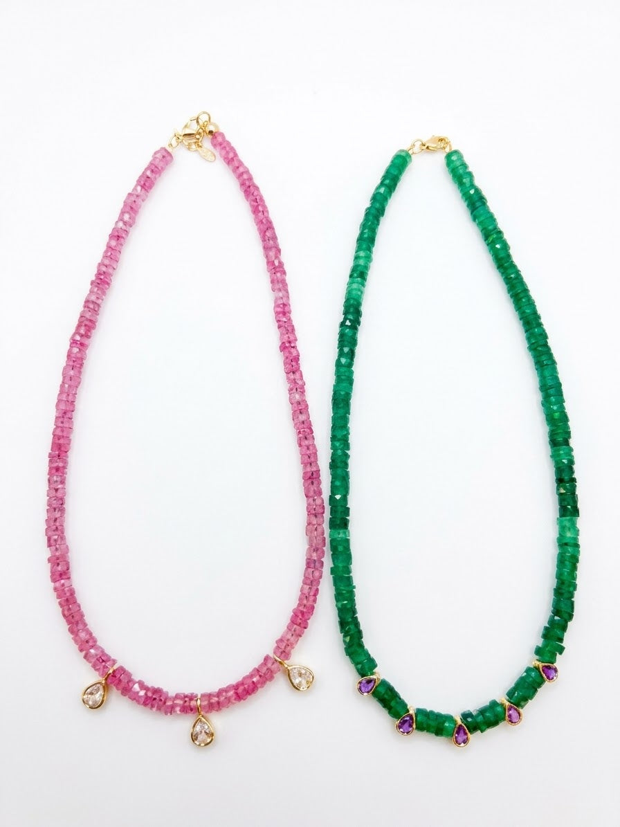 Handmade heishi stone necklace