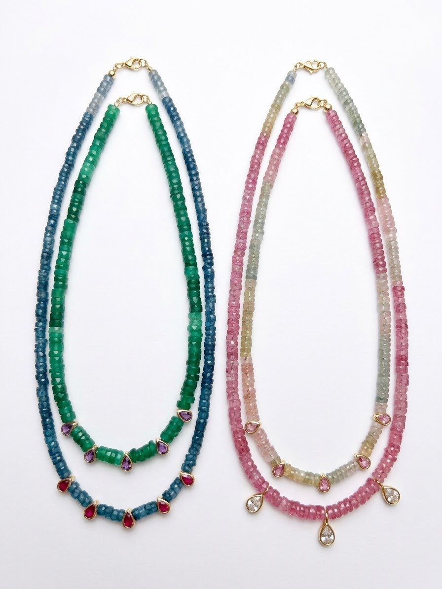 Handmade heishi stone necklace