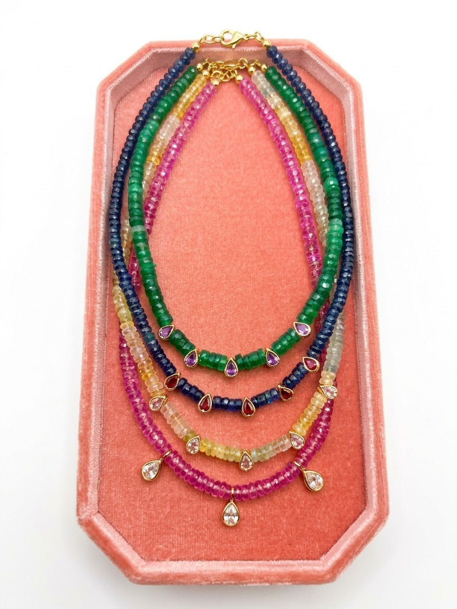 Handmade heishi stone necklace
