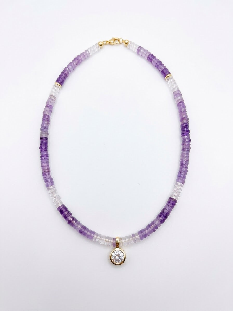 Handmade heishi stone necklace